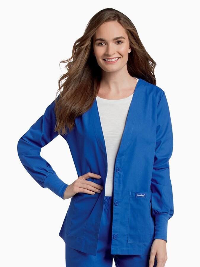 Ethically Made Workwear for Women: Landau blue scrubs